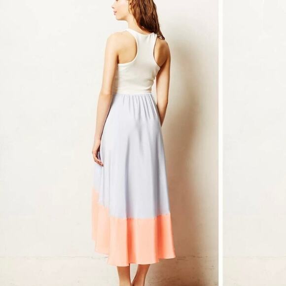 Anthropologie Hutch Capay High Low Silk Dress Size Medium Colorblock Flowy USA - Picture 3 of 12